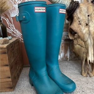 Hunter Blue Rain Boots